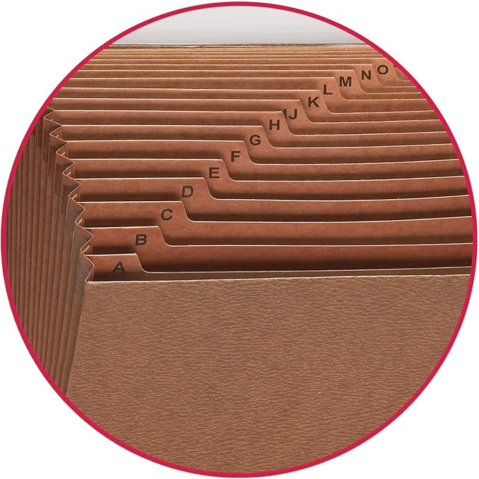 Smead TUFF Expanding File, Alphabetic (A-Z), 21 Pockets, Legal Size, Redrope-Printed Stock (70430)