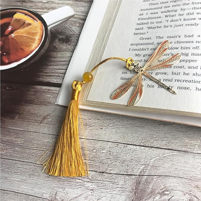 Bookmarks for Book Lovers Book Marks for Reading Women Birthday Graduation Christmas Gifts for Her Cute Metal Bookmark Book Markers Stocking Stuffers for Teens (Dragonfly)