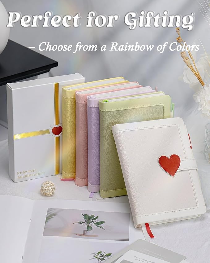 Journal for Women and Girls with Heart Buckle, 240 Pages Girls Diary Journal with Pen for Writing, Cute Daily Writing Journals for Women, Pretty Journaling Hardcover Notebooks(Lavender Purple)