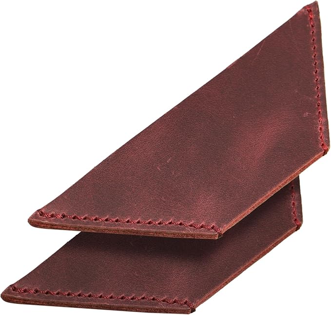 Londo Genuine Leather Handmade Bookmark (Set of 2) (Triangle, Damson)