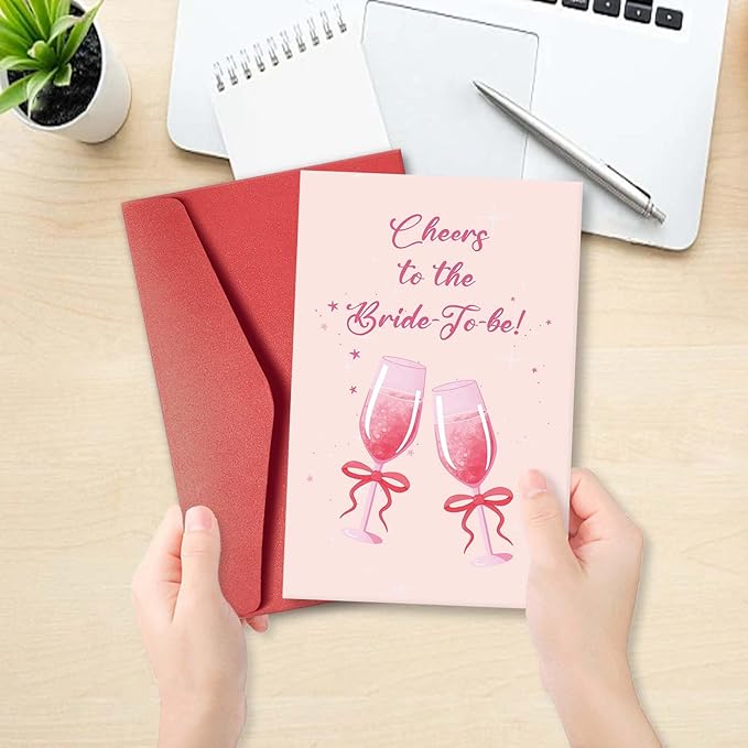 Sweet Bridal Shower Card for Bride To Be, Funny Wedding Congratulations Card for Woman Her, Cute Wedding Shower Card for Friends, Bachelorette Gifts for Bride, Cheers to the Bride to be