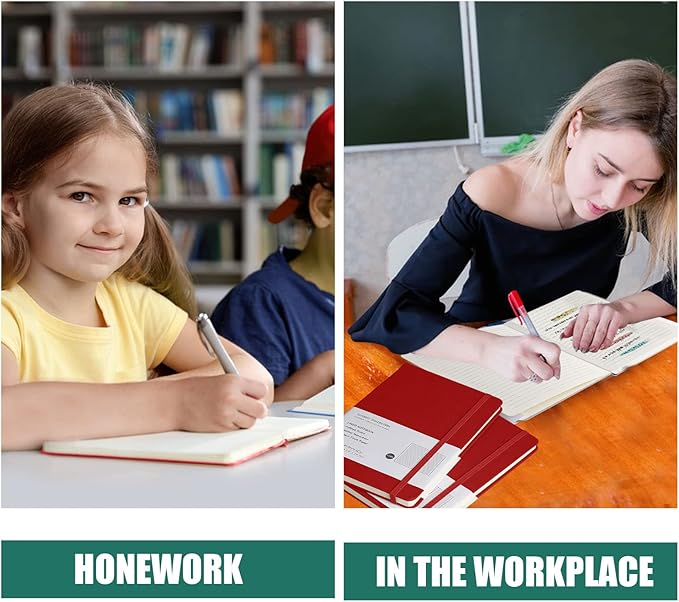 Lined Journal Notebook, (red), 160 Pages, Medium 5.7 inches x 8 inches - 100 gsm Thick Paper, Hardcover