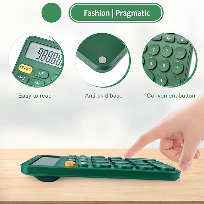 VEWINGL Standard Calculator 12 Digit,Desktop Large Display and Buttons,Calculator with Large LCD Display for Office,School, Home & Business Use,Automatic Sleep,with Battery