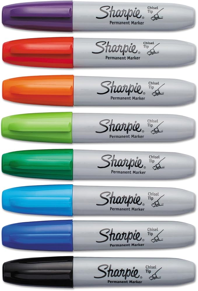 Sharpie 38250PP Permanent Marker 5.3mm Chisel Tip Assorted 8/Set (SAN38250PP)