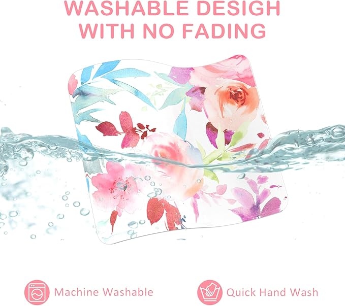 eulps Mouse Pad with Stitched Edge, Multiple Patterns Computer Mouse Pads with Non-Slip Rubber Base, Washable Cloth Mousepad, for Gaming, Laptop, PC (Pastel Bloom)