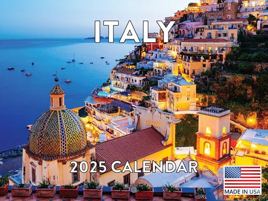 Italy Calendar 2025 Italian Scenic Travel Pictures Monthly Wall Calender 12 Month | American Made In The USA