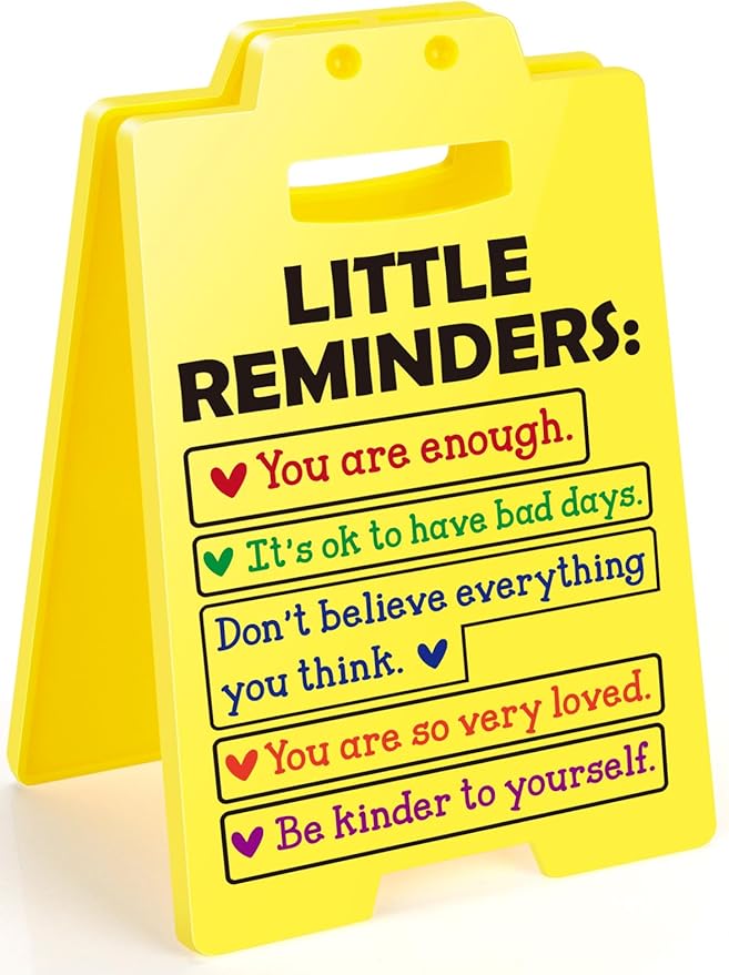 MBL Inspirational Positive Gifts Women - Motivational Mental Health Self Love Gift for Men Coworker College Student Birthday Christmas White Elephant, Little Reminders Office Dorm Decor Sign