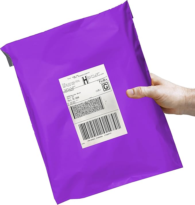 Colored Poly Mailers Pack of: (Purple, 10" x 13" pack of 500) Be creative with your packaging with Colored mailers