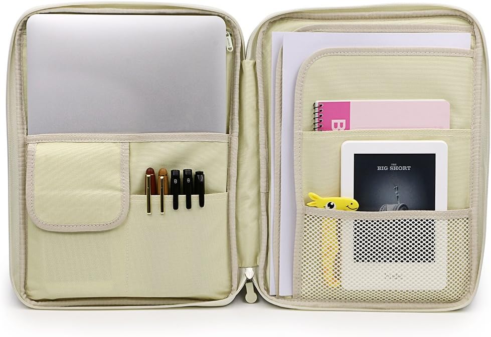 BTSKY New Multi-functional A4 Document Bags Portfolio Organizer-Travel Pouch Zippered Case for Ipads, Notebooks,Documents