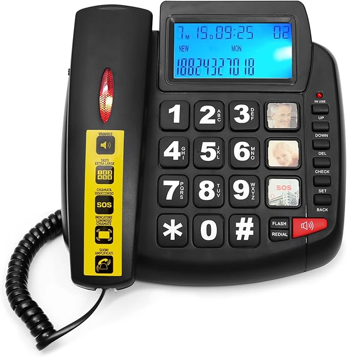 New Multifunctional Desktop Phone for The Elderly, with Photo Storage, Quick Dialing, Large Display Screen, Large Buttons, Adjustable Ringtone, Large Indicator Light,Hands Free Function