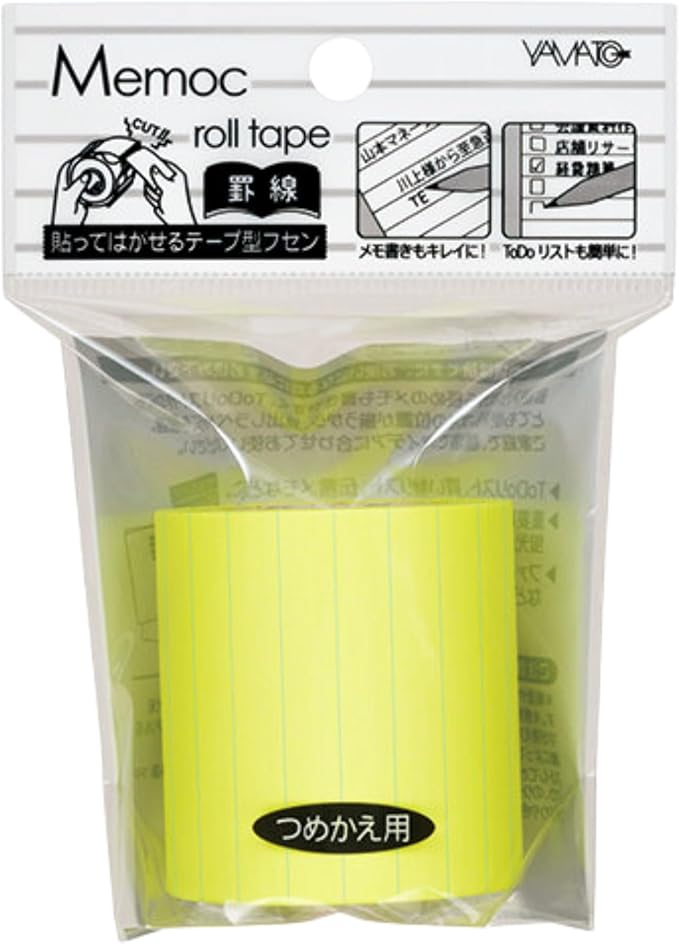Yamato Sticky Notes, Ruled Type, 2.0 inches (50 mm) Wide, Refill, 1 Roll