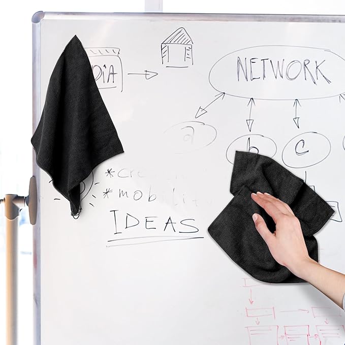 Ira Pollitt 8 Pieces Magnetic Cleaning Cloth Dry Erasers Microfiber Dry Erase Erasers Reusable Microfiber Cloth Eraser for White Boards, Multipurpose Cleaning Cloths for Office,School 12 x 12 inch