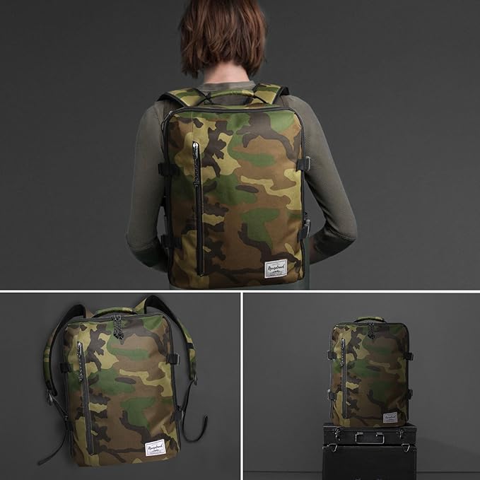 Underseat Carry-On Backpack Luggage Lightweight Casual Laptop Backpack MacBook Pro 16 Travel Gym Sport Daypack 21L, Green Camo