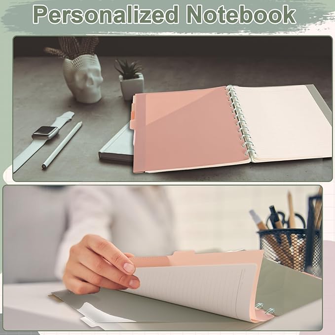 2Set 8 Tab Discbound Notebook Dividers with Pockets Letter Size Disc Planner Pocket 8.5 x 11 Plastic Binder Disc Bound Notebook Divider for School Office Subject Document Discbound System