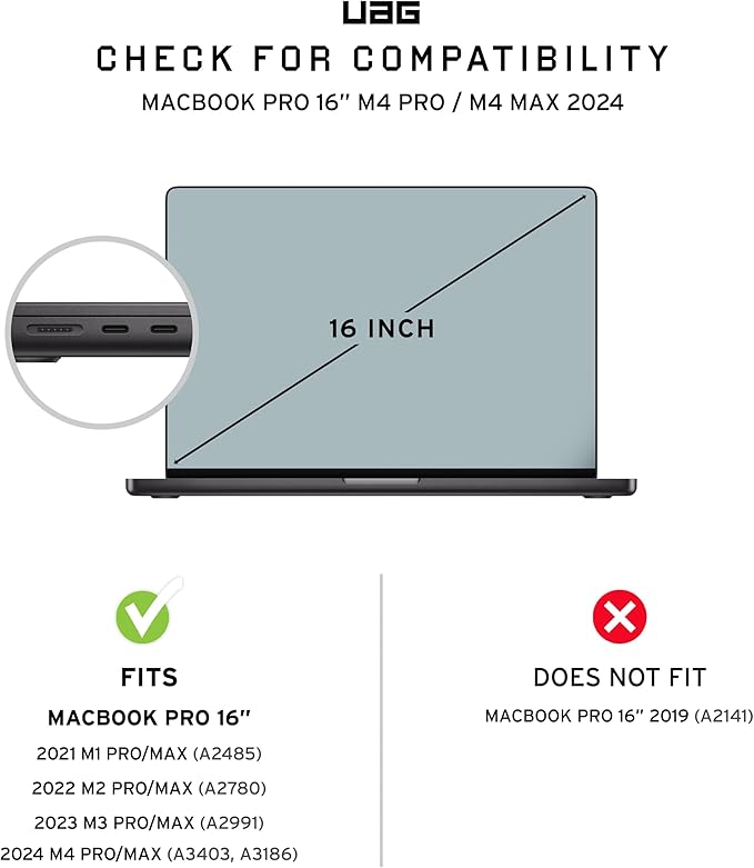 [U] by UAG Designed for MacBook Pro 16 inch Case 2021-2024 M4 M3 Max/Pro (A2991 A3403 A3186) Scratch Resistant Touch ID Dropproof Protective DOT Laptop Cover, Translucent Abuergine