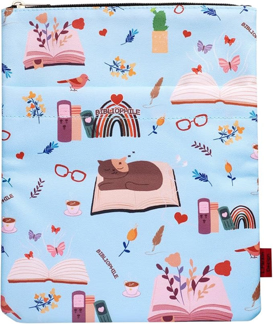 Book Sleeve for Book Lovers, Bookish Book Protector, Book Covers for Paperbacks, Washable Fabric, Book Sleeves with Zipper, Medium 11 Inch X 8.7 Inch