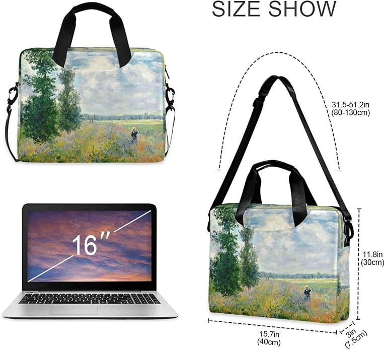 WIHVE Laptop Shoulder Bag 15 14 13inch Laptop Case Bag for Women Men