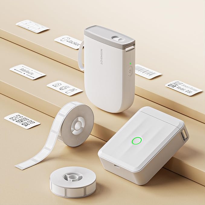 NIIMBOT D11 Label Maker Tape Adhesive White Label Paper 0.47" X 1.57" (12 X 40mm) 160 Labels/Roll, Compatible for NIIMBOT D11 D110 Label Printer, Thermal Paper Black on White, 3-Roll