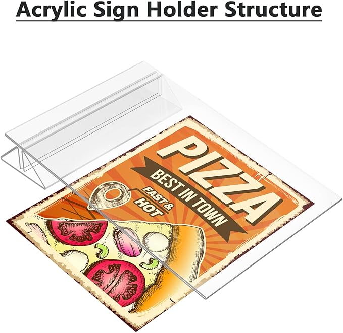 MaxGear 8.5 X 11 Acrylic Sign Holder 6pack, Clear Display Stand Plastic Paper Stand, Double Sided Picture Stands for Table, Vertical Menu Stand Flyer Display for Stores, Restaurants, Hotels, Office