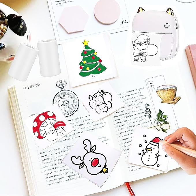 20 Rolls Thermal Paper, Glossy Thermal Printer Paper for Mini Portable Printer, 57mm X 4.5m, Diameter 26mm, Thermal Labels for Most Pocket Printer, Black Text, Suitable For Notes, List, Photos