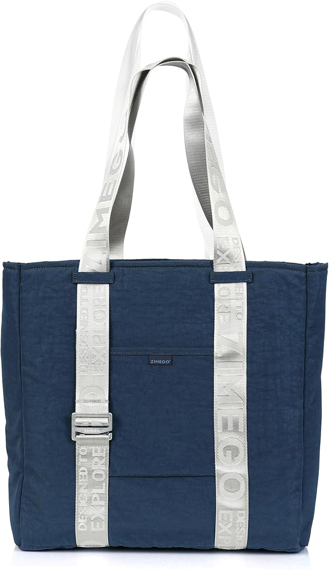 ZIMEGO Unisex Two-Tone Gym Tote Bag - Stylish Everyday Travel Tote with Double Top Handles