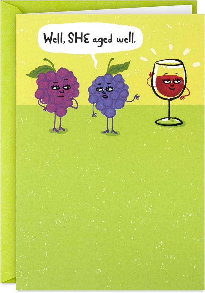Hallmark Shoebox Funny Birthday Card for Her (Wine and Grapes)