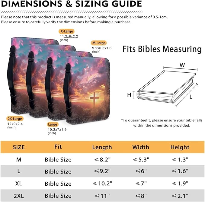 Lotusorchid Bible Book Cover for Women, Cross Print Bible Cover Case Sturdy Zippered Bible Carrying Case with Handle Pocket Portable Bible Bag for Bible Study, Pink, XL