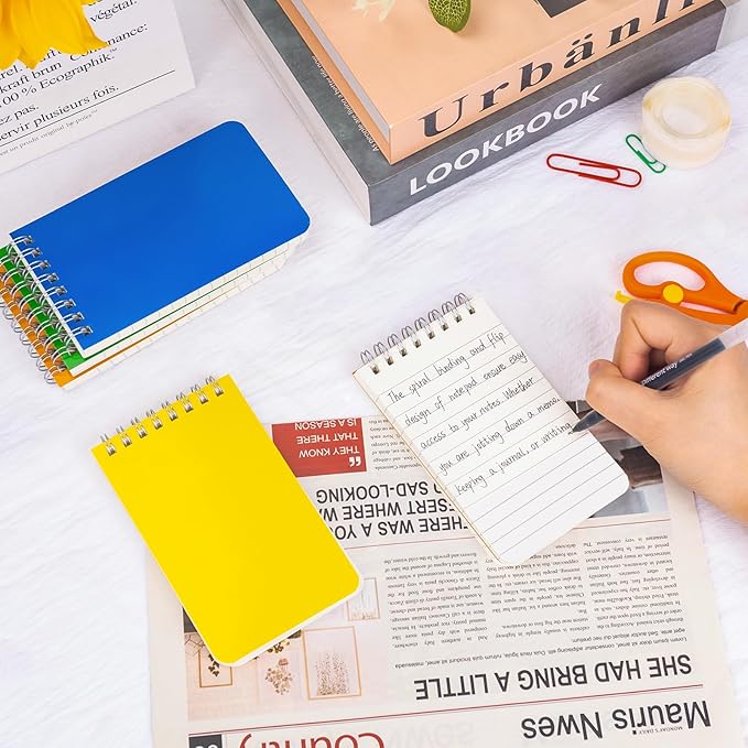 Pocket Notebook Bulk 3x5 Inch, 42 Packs Mini Top Bound Spiral Notepad, Memo Pads 6 Colored 60Sheets/120Pages (80GSM), Small Notepads for Listing, Planning, Note Taking