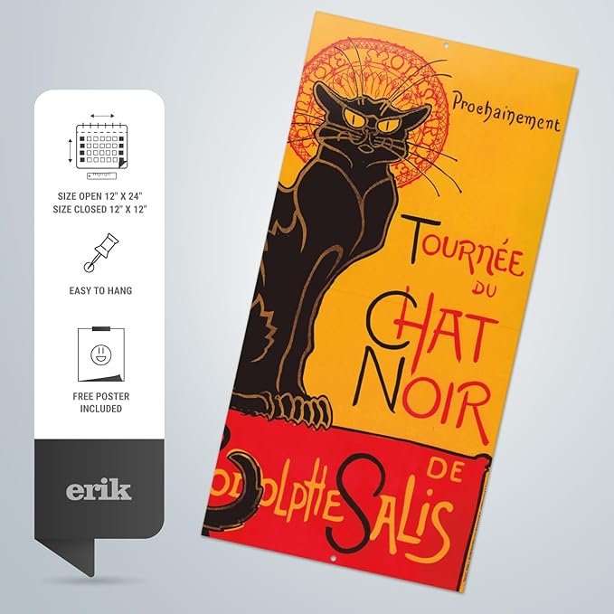 Art Nouveau Wall Calendar 2025 12" x 12" FSC® Plastic Free - Starts Week On Sunday | Square Wall Calendar 2025 | Family Planner Calendar 2025 | Art Calendar 2025 | Vintage Calendar 2025