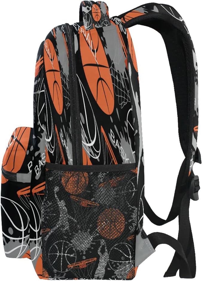 AUUXVA Custom School Backpack for Boys Kids with Name/Text Personalized Bookbag Add Your Name Customized Backpack Sport Man Basketball School Bag Laptop Backpack Travel Camping Daypack