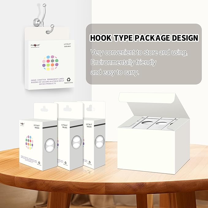 PARLAIM 0.75 inch Diameter Colored Dot Stickers 4 Rolls Pack 4000pcs White Round Label Color Coding Marking Stickers Permanent Adhesive for Garage Sale