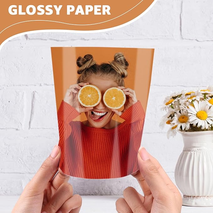 ZBEIVAN 8.5x11 Photo Paper, Glossy Printer Paper 100 Sheets, 8.5 x 11 Inkjet Printer Photo Paper for Dye Ink, 200 GSM