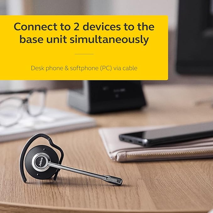 Jabra Engage 65 SE (Second Edition) Wireless Headset, Convertible – Telephone Headset with Industry-Leading Wireless Performance, Advanced Noise-Cancelling Microphone, All Day Battery Life - Black