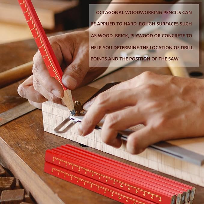 60-Piece Set of Octagonal Hard Black Carpenter Pencils, Ideal for Woodworking Marking and Construction Plan Marking