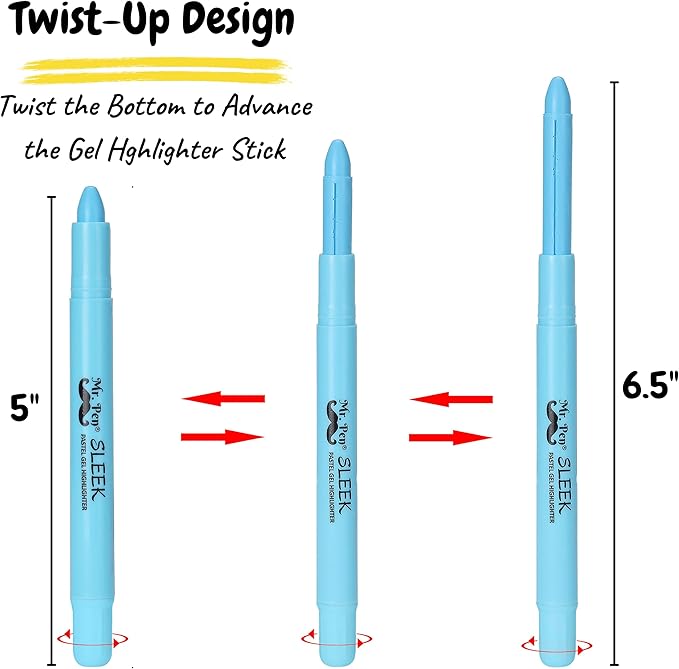 Mr. Pen Gel Highlighters Assorted Colors - 16 Pcs (8 Pastel & 8 Vibrant), No Bleed Bible Highlighters