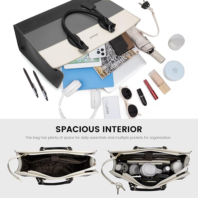 LOVEVOOK Laptop Tote Bag for Women, Work Totes Business Office Computer Briefcase with Clutch Purse