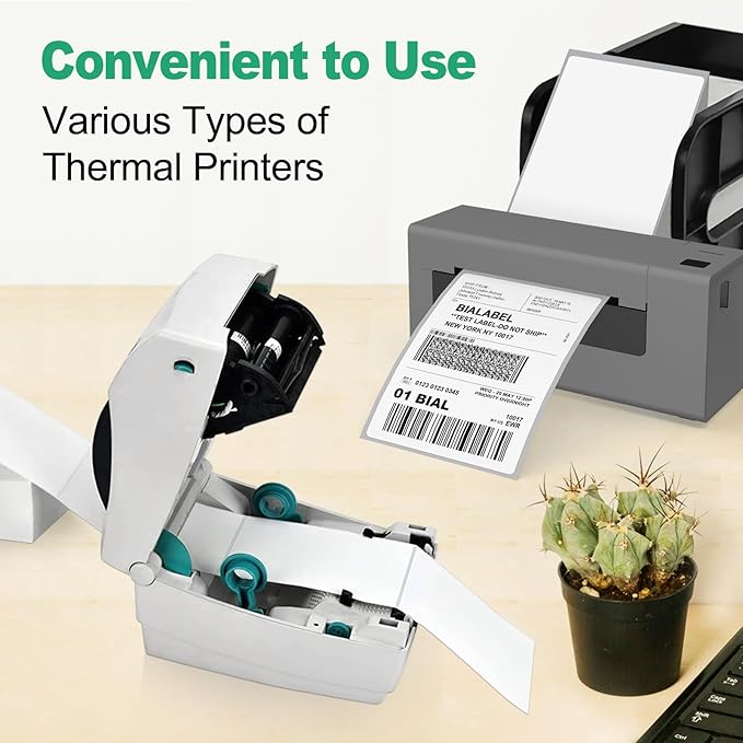 4 Stacks 4" x 6" Thermal Labels, 2000 Pcs Thermal Label Printer Paper for Rollo Label Printers and Zebra, Folded, Commercial Grade