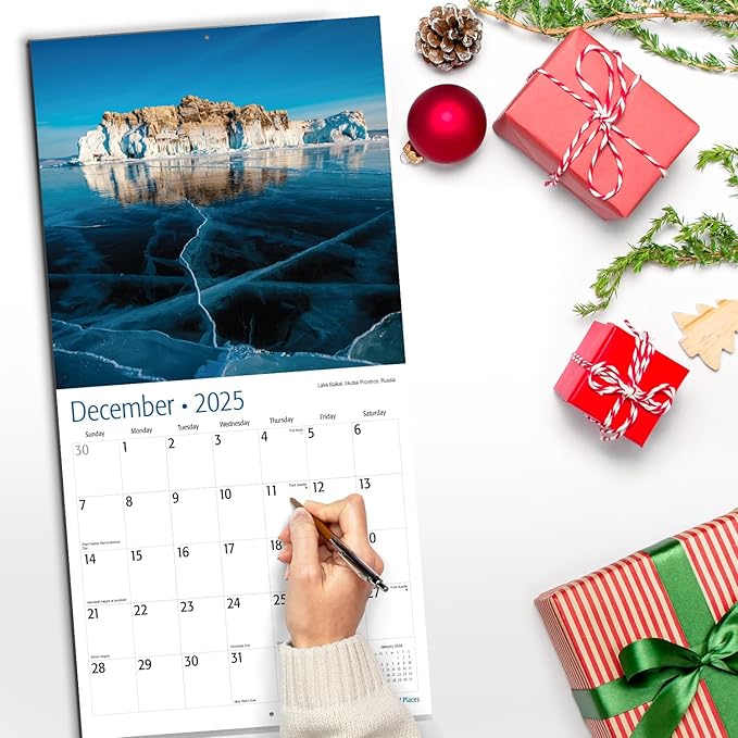 RED EMBER Magical Places 2025 Wall Calendar 12 Month | 12" x 24" Open | Thick & Sturdy Paper | Giftable | Calendar 2025