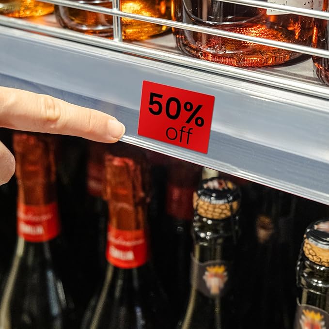 Clabel Thermal Label 1.57'' x 1.18'' (40x30mm) Self-Adhesive Stickers for 220B/221B/230B Label Maker 330 Labels/Roll Black Text on Red Paper in Stronger Waterproof Tear-Resistant for Business Home