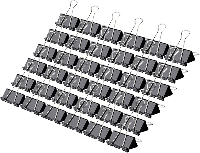 Binder Clips, Medium Binder Clips,36 Pcs 1.25 Inch,Black Metal Binder Clips and Paper Clips for Office, Home, School