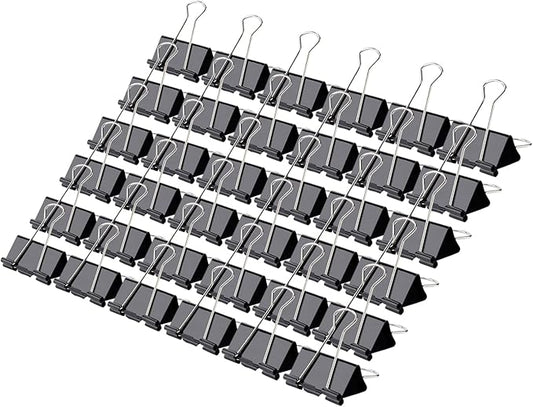 Binder Clips, Medium Binder Clips,36 Pcs 1.25 Inch,Black Metal Binder Clips and Paper Clips for Office, Home, School