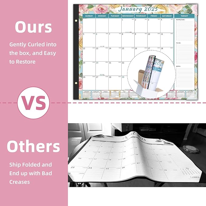 Ospelelf Calendar 2025-2026 Large Desk Calendar 22'' x 17'', Monthly Desktop Calendar, 18 Month Family Calendar, Use Jan 2025 - June 2026