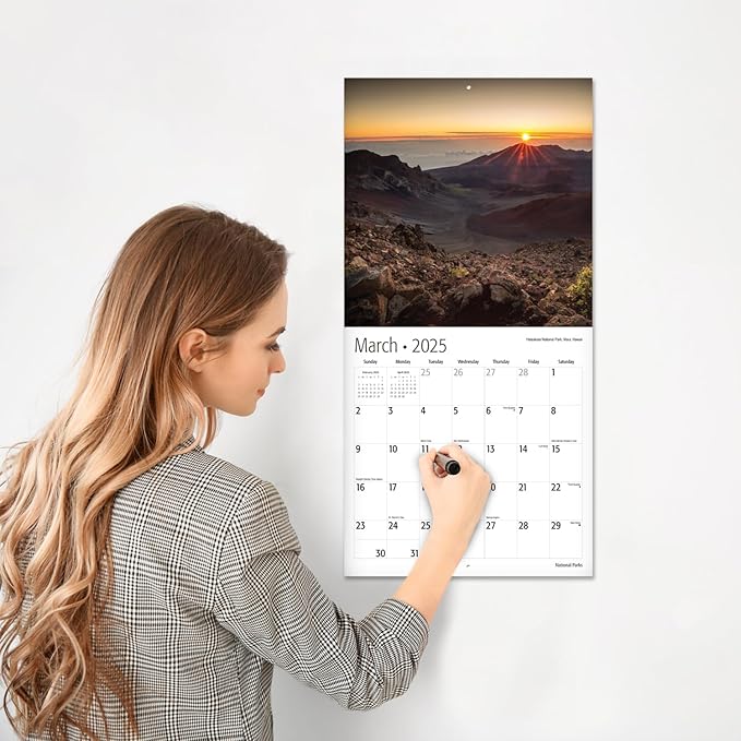 RED EMBER Untamed & Beautiful National Parks 2025 Wall Calendar 12 Month | 12" x 24" Open | Thick & Sturdy Paper | Giftable | Calendar 2025