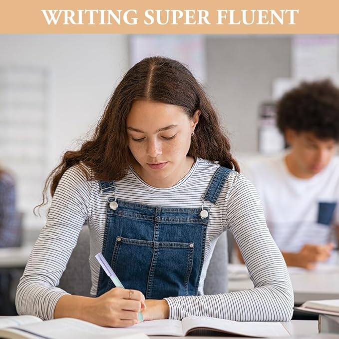 AUAUY 6PCS Gel Pens, Retractable Quick Dry Gel Ink Pen, Pens for Journaling with 6 Refill, Cute Pens, Smooth Writing Pens, 0.5mm Black Ink Pens, Office School Supplies Kids Gift（Double Matching Color）