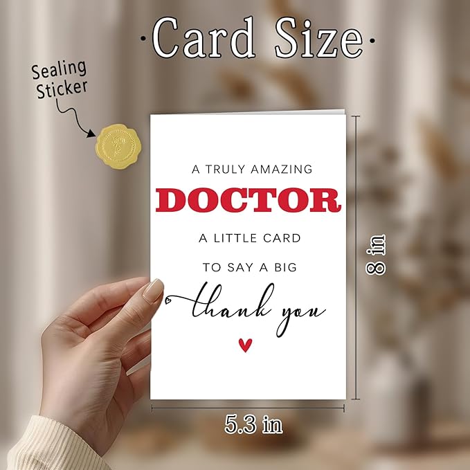 Thank You Doctor Card, Doctor Appreciation Gifts for Men Women, Appreciation Card for Hospital Medical Staff, Gifts for Doctors