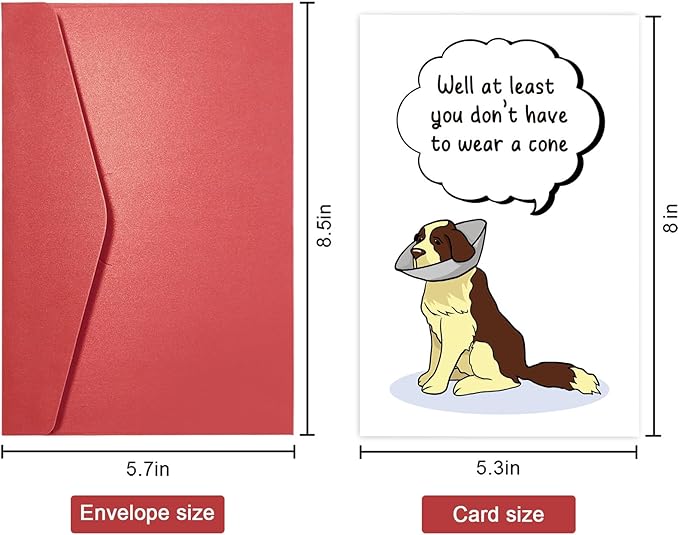 Funny Get Well Card Gift, Get Well Soon Card, Humorous Surgery Recovery Gifts for Women Men, At Least You Don't Have to Wear A Cone