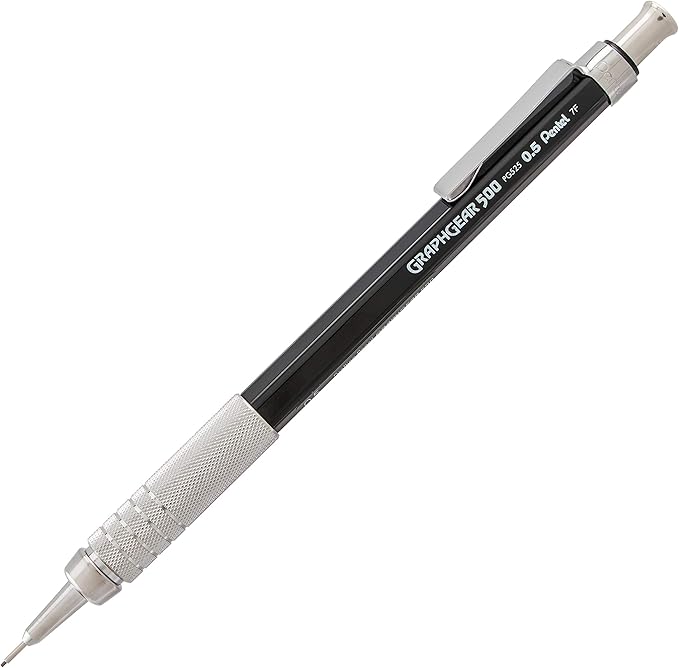 Pentel GraphGear 500 Mechanical Drafting Pencil, (0.5mm), Fine Line, Refill Lead and Mini Eraser (PG525LEBP)