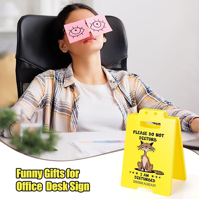 MBL Funny Team Office Gifts - PLEASE DO NOT DISTURB, Funny Fun Gag Desk Sign Cubicle Decor for Coworker Teammate Employee Boss Birthday Christmas White Elephant Under 10 Dollar