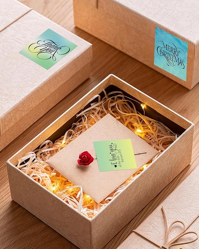 2inch Square Thermal Labels Self-Adhesive, Circle Thermal Printer Labels for Business and Home, Thermal Sticker Labels for/Shipping/Packaging/DIY Logo Design/Thanks Card, 420 pcs/3 Roll