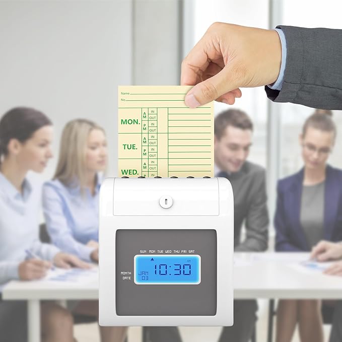 Janlaugh 1500 Pcs 3.5 x 8 Inches Time Paper Weekly, 2 Sided, Overtime Format, Named Days, Time Sheets with Deductions for Employees Weekly for Punch Time Clock Employee Attendance(120g Offset Paper)